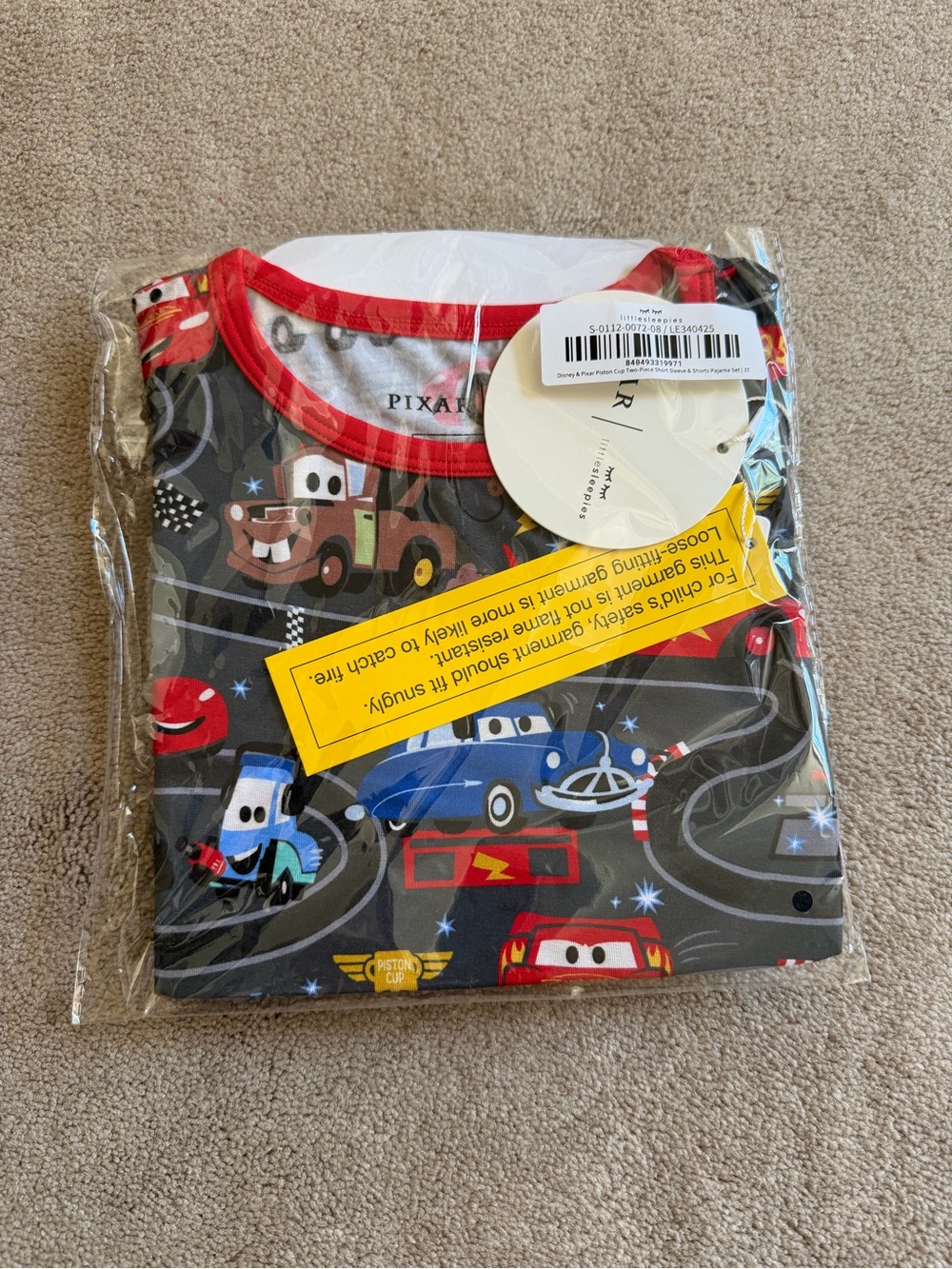 Little Sleepies Pixar Cars short sleeve two piece Pajama set